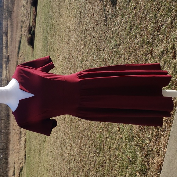 Vintage Burgendy Dress - Picture 2 of 7